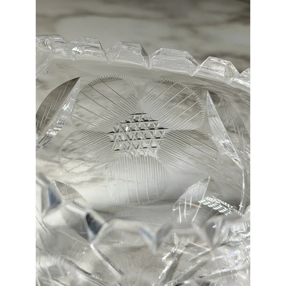 America Brilliant Period Style Cut Crystal Cream and Sugar Set Sunflower (3027)